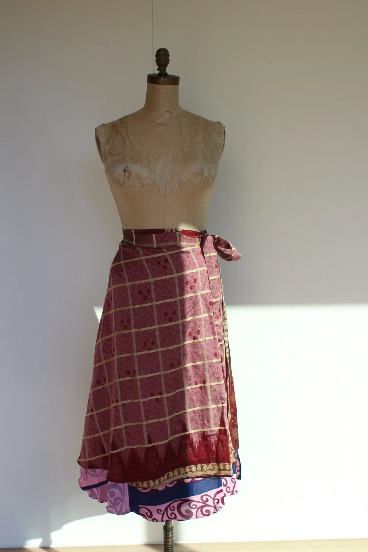 Long Multi Wear Reversible Skirt - Mulberry