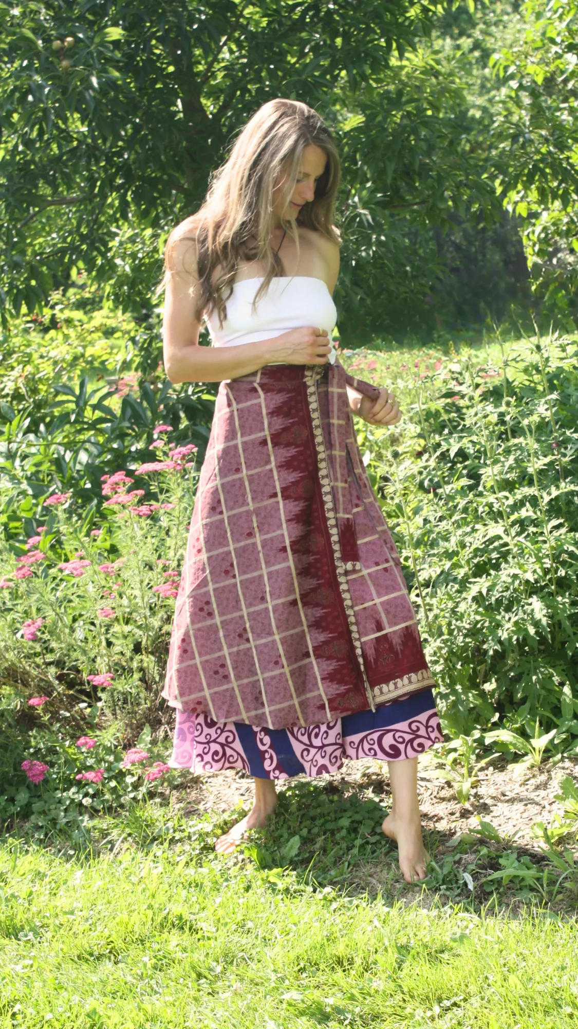 Long Multi Wear Reversible Skirt - Mulberry