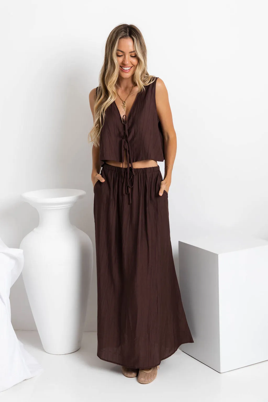 Luka Maxi Skirt - Chocolate