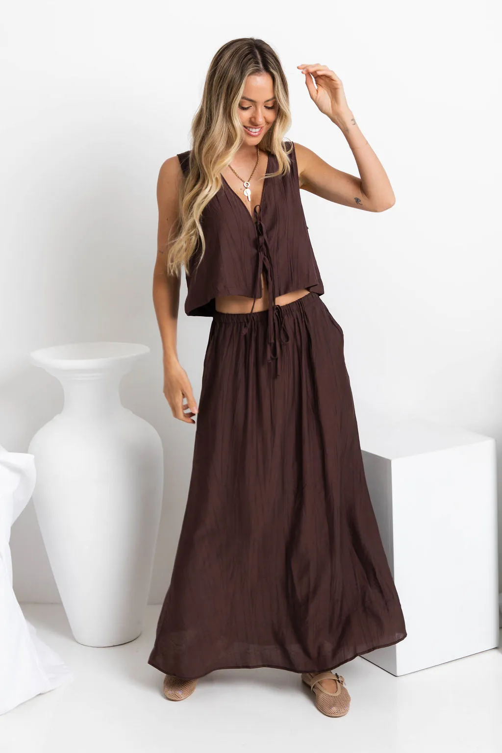 Luka Maxi Skirt - Chocolate