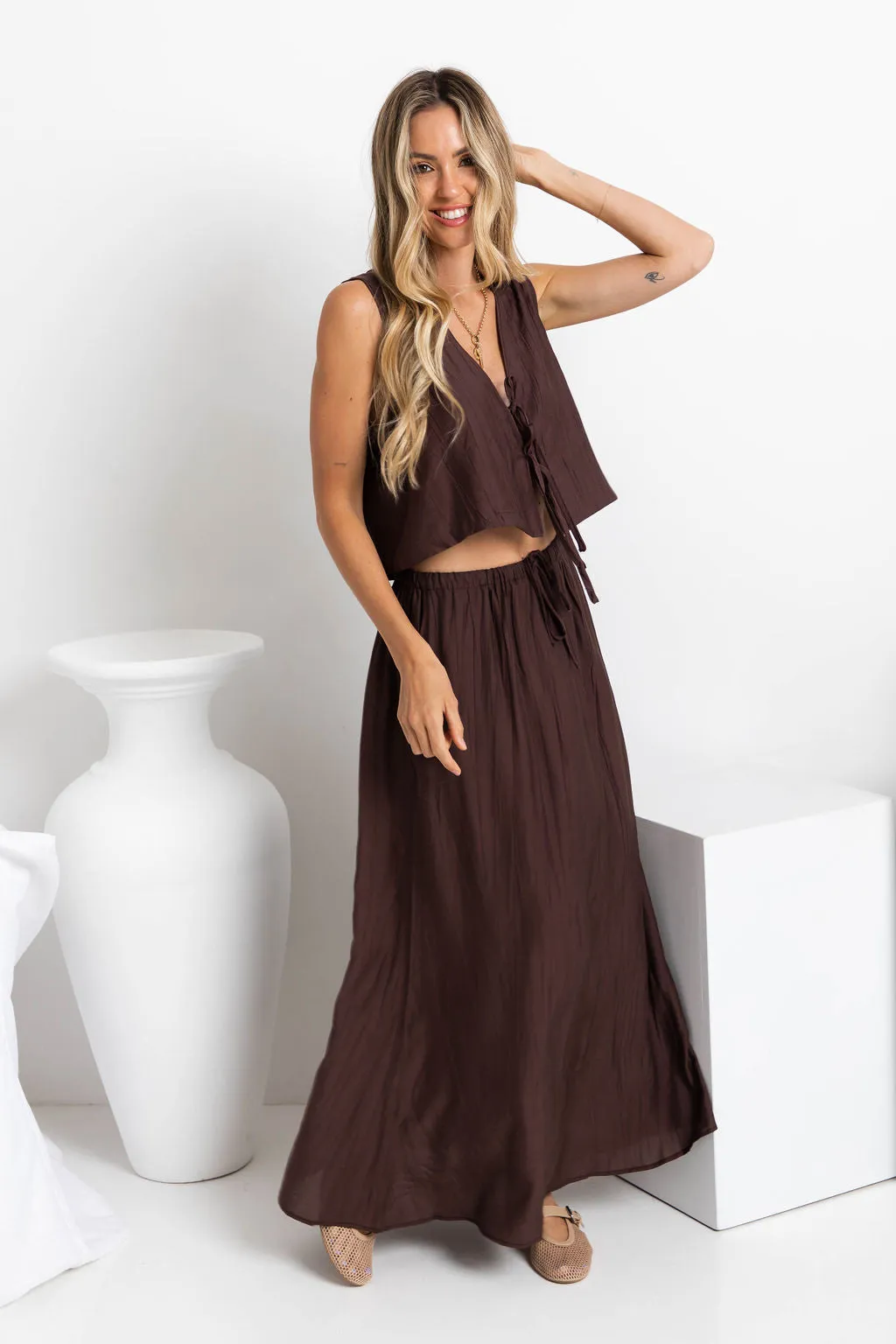 Luka Maxi Skirt - Chocolate