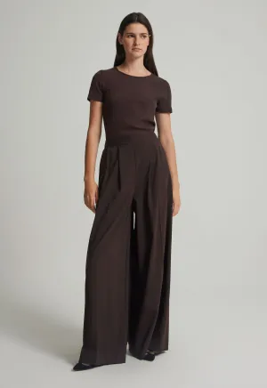 Maison Wool Pant in Chocolate Pepper