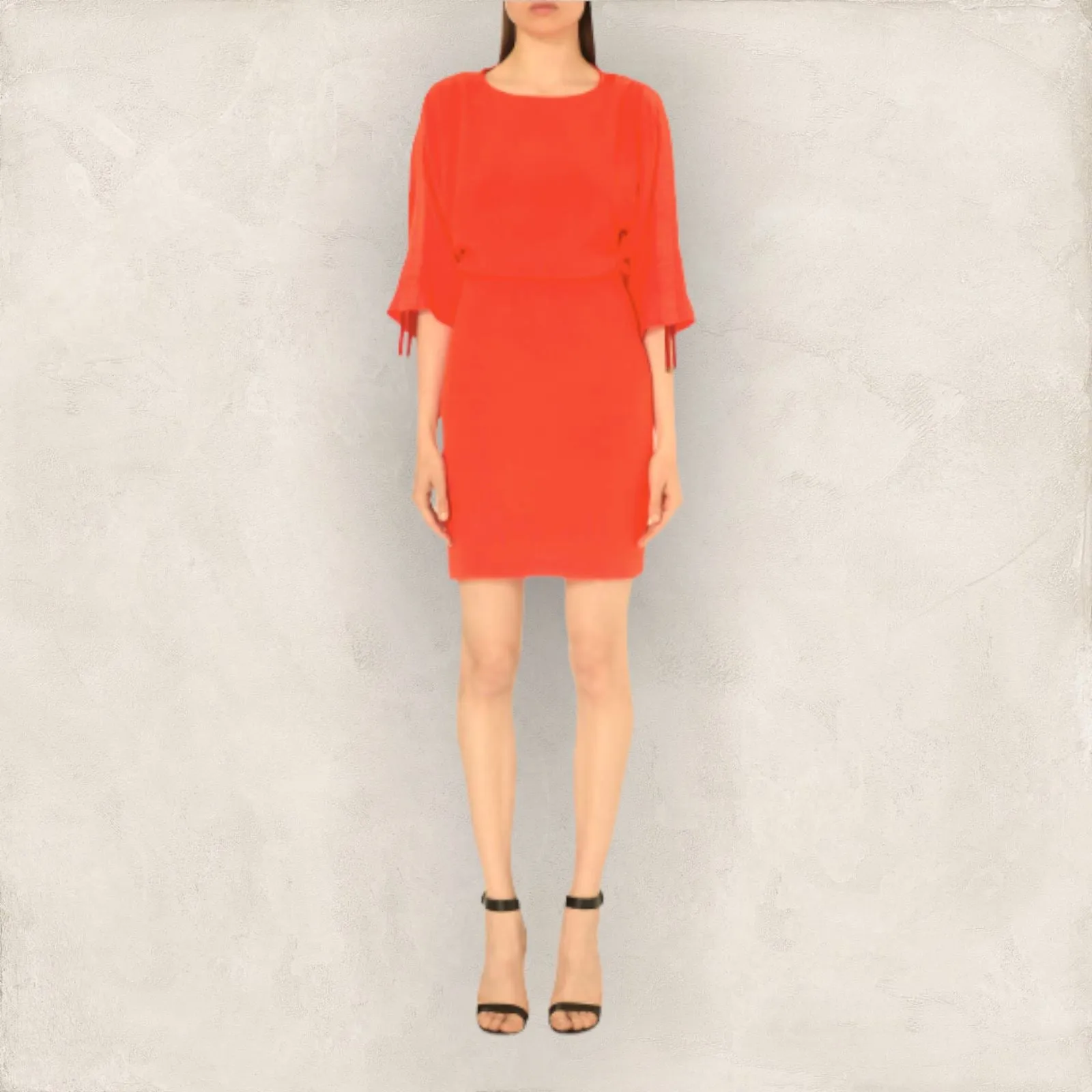 Maje Roan Coral Crepe Dress Size 2 UK 10  US 6 EU 38 IT 42 BNWT RRP £289