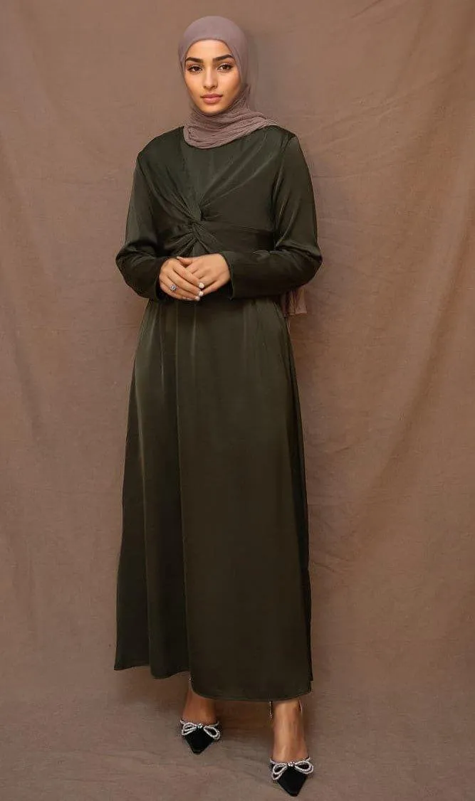 Marrgoh 2 piece luxury emerald 2 piece abaya with wrap bodice