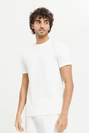 Men White Seersucker T-Shirt