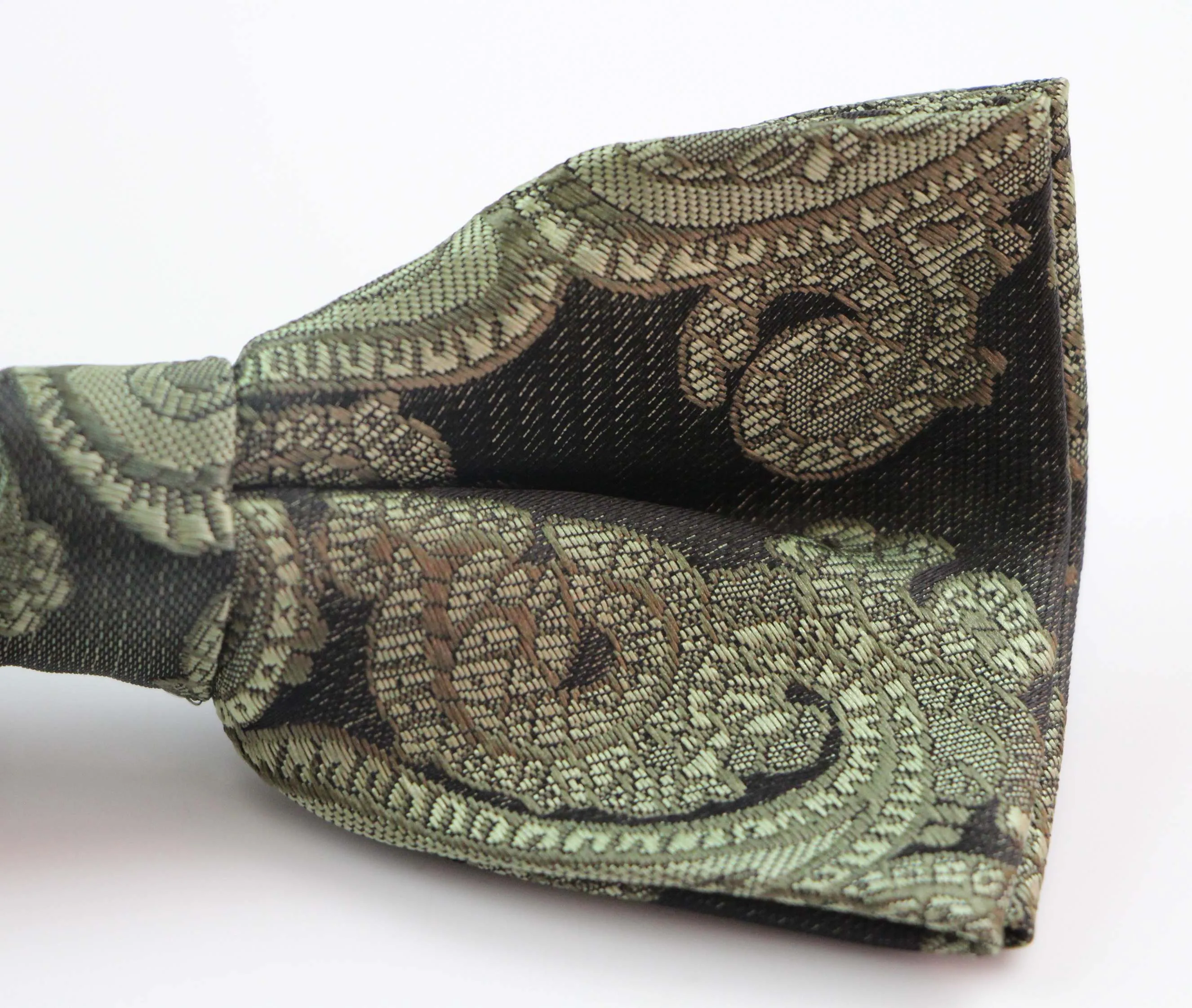 Mens Charcoal Cotton Paisley Patterned Bow Tie