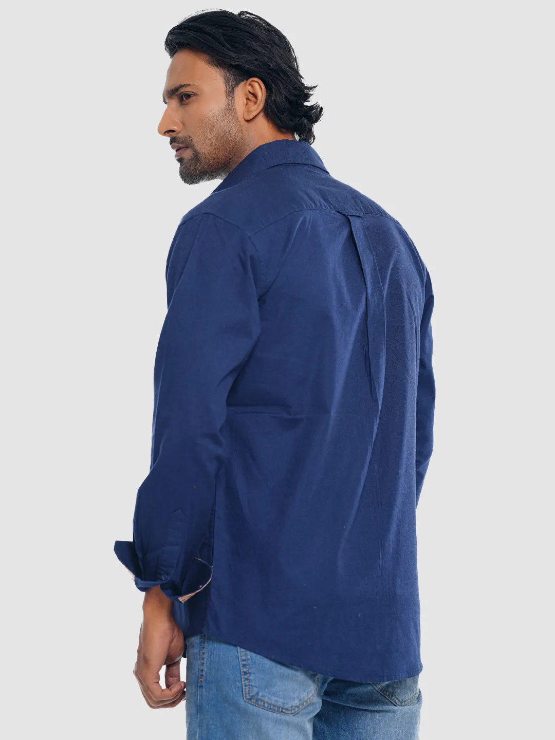 Men's Full Sleeve Shirt in Deep Blue