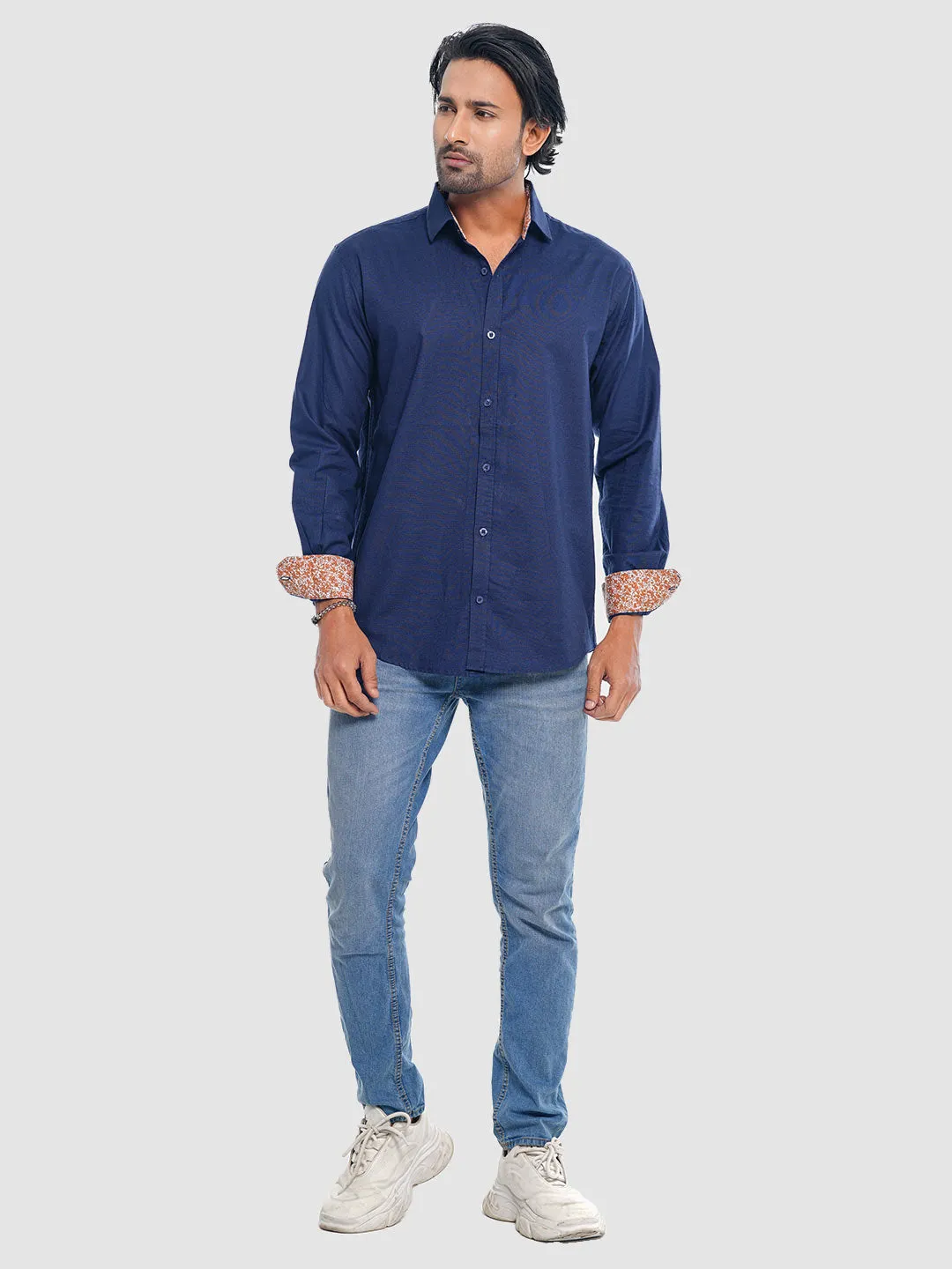 Men's Full Sleeve Shirt in Deep Blue