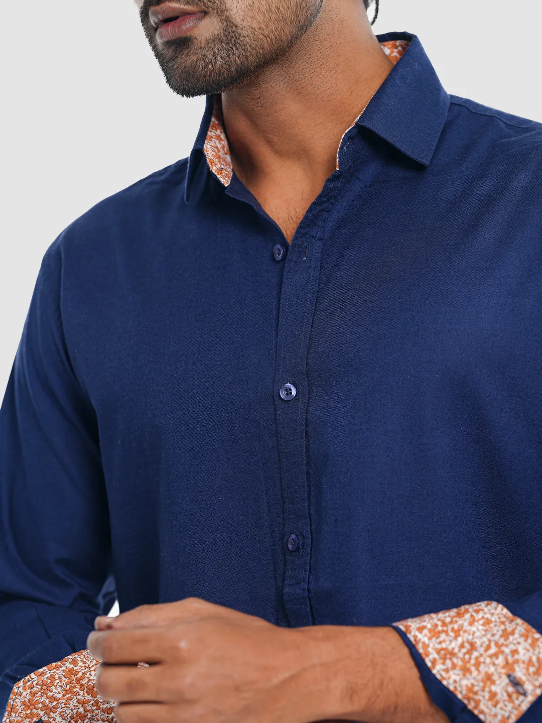 Men's Full Sleeve Shirt in Deep Blue