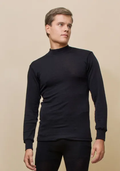 Men's Merino Silk Long Sleeve Turtle Neck Shirt