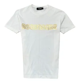 Men's Metallic Logo T-Shirt White Size XS