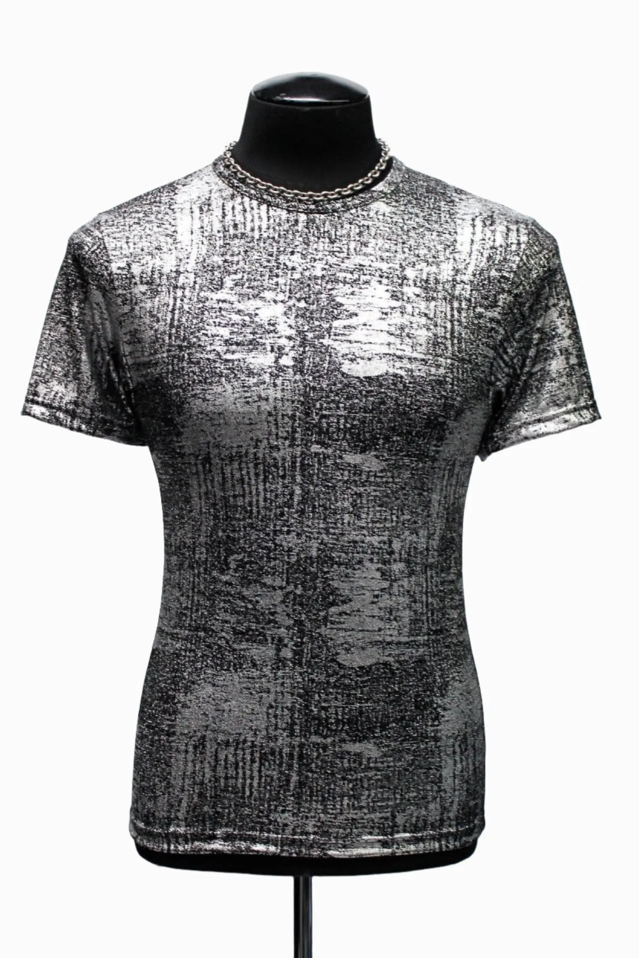 MEN'S SHORT SLEEVE TEE - METALLIC - SILVER