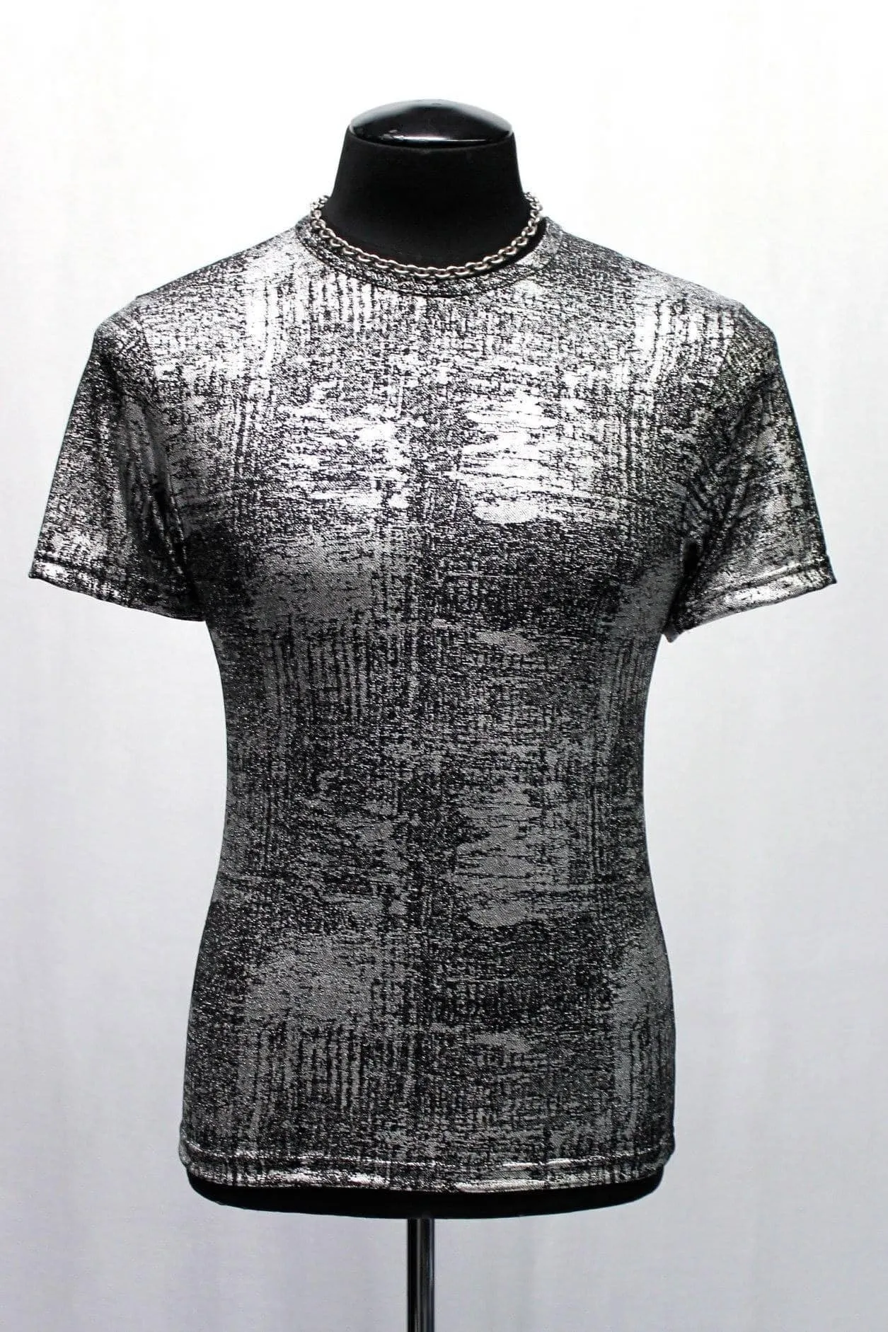 MEN'S SHORT SLEEVE TEE - METALLIC - SILVER