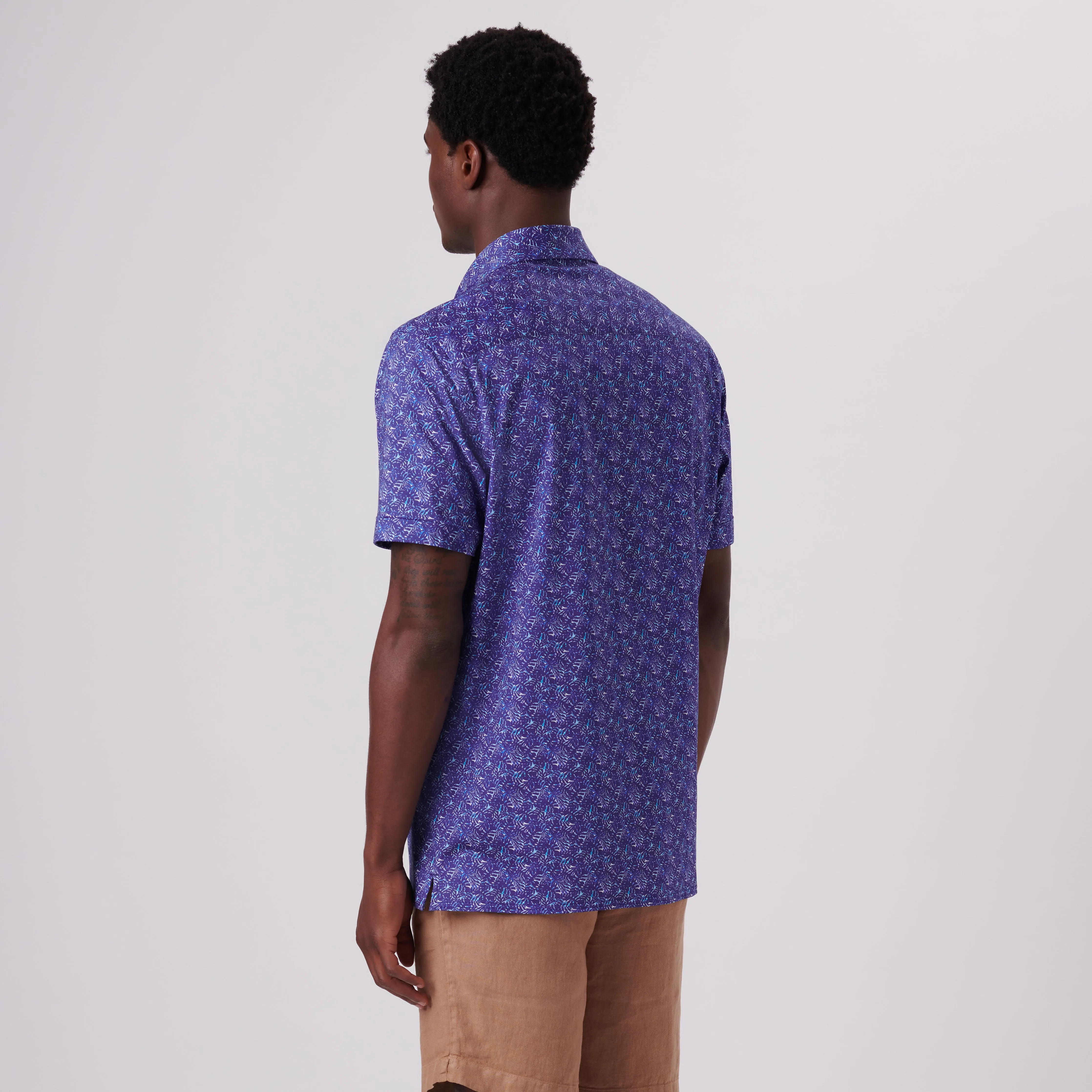 Milo Leaf Print OoohCotton Short Sleeve Shirt