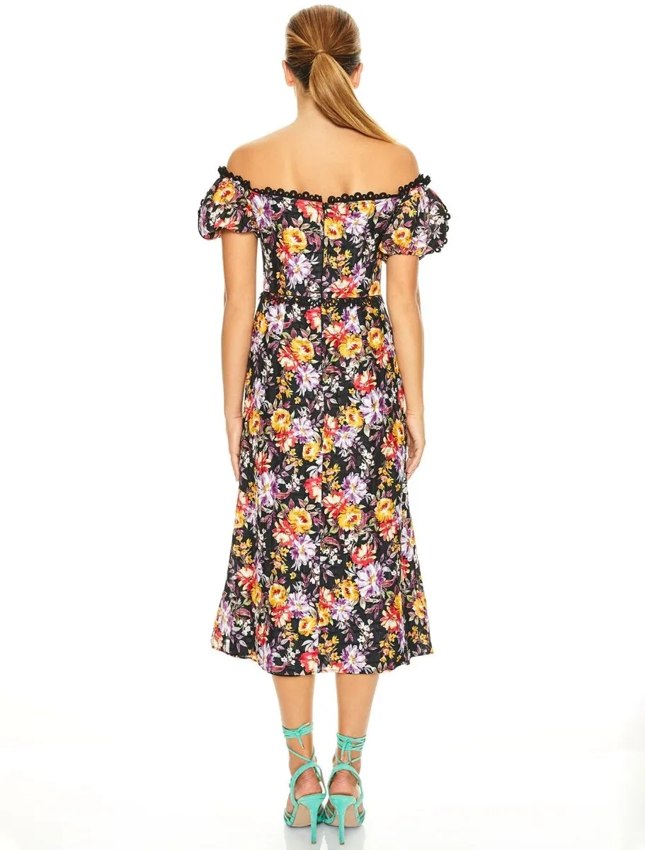 MIMOSA FLORAL MIDI DRESS