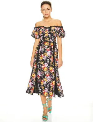 MIMOSA FLORAL MIDI DRESS