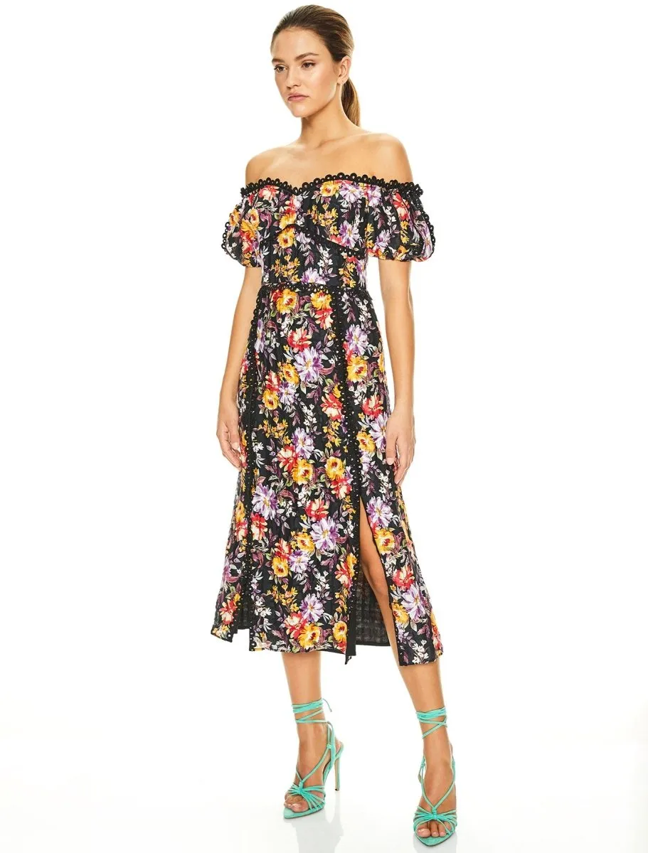 MIMOSA FLORAL MIDI DRESS