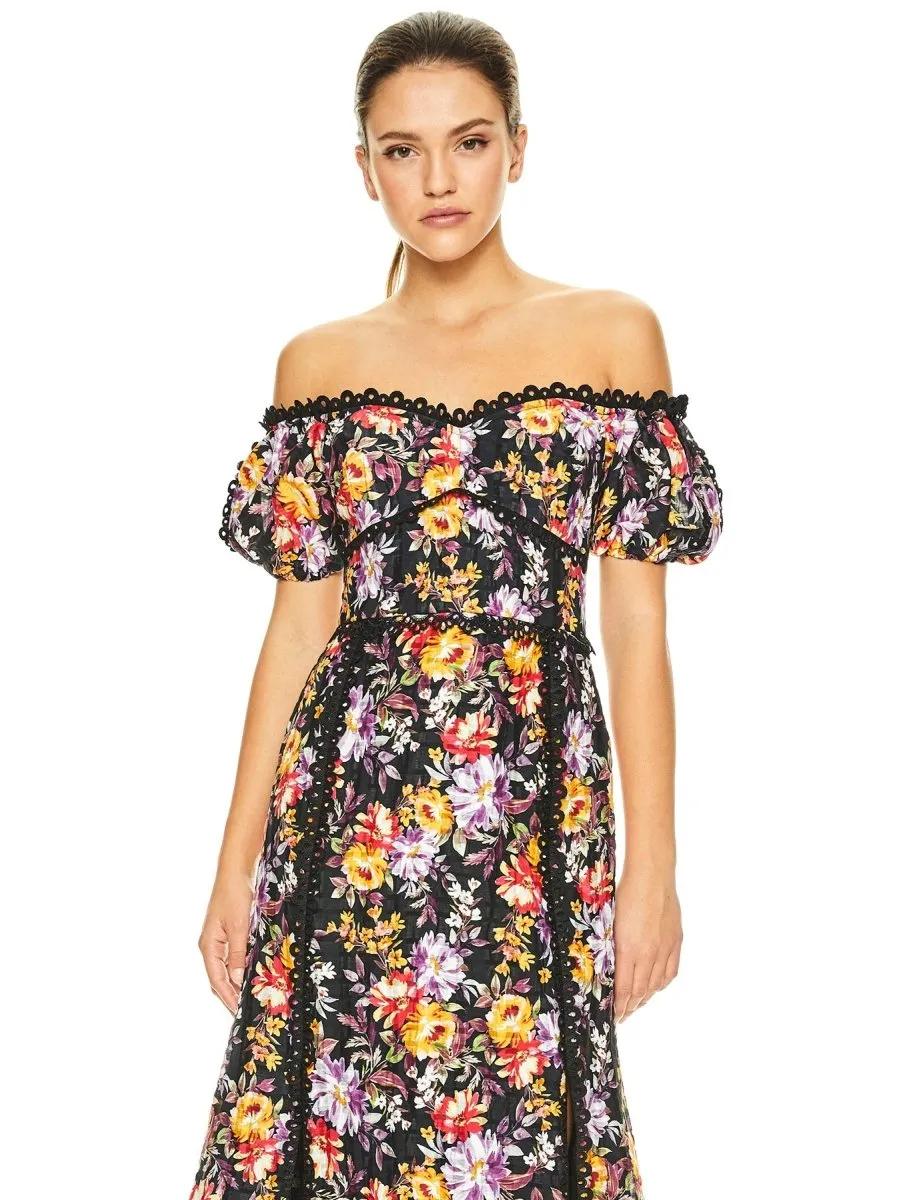 MIMOSA FLORAL MIDI DRESS