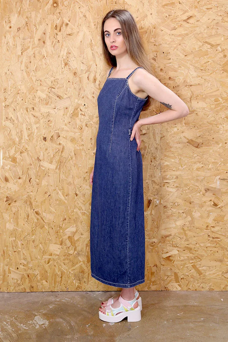 Minimal Slips Denim Maxi Dress