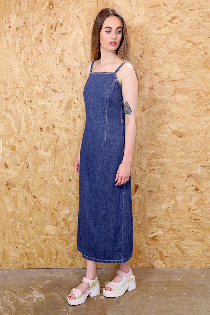 Minimal Slips Denim Maxi Dress