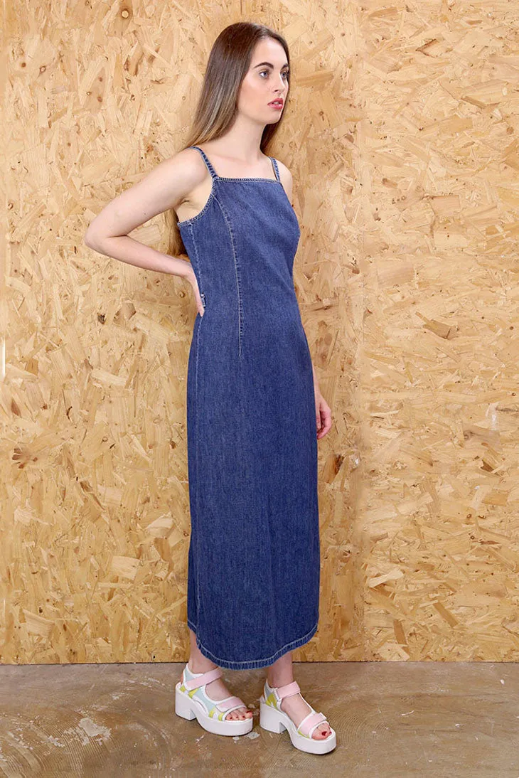 Minimal Slips Denim Maxi Dress