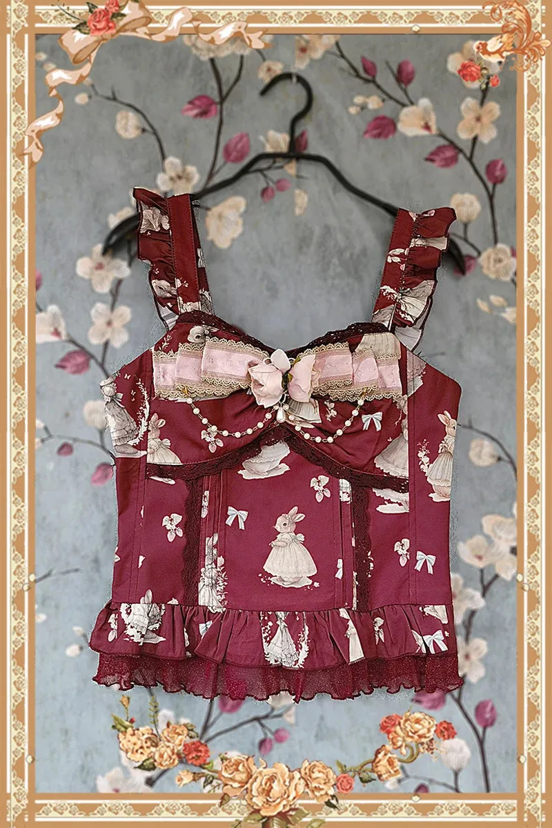 Miss Bunny ~ Sweet Printed Lolita Corset Top & Long Skirt Set by Infanta