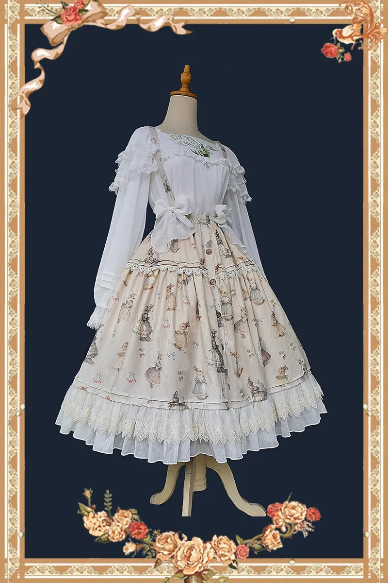 Miss Bunny ~ Sweet Printed Lolita Corset Top & Long Skirt Set by Infanta