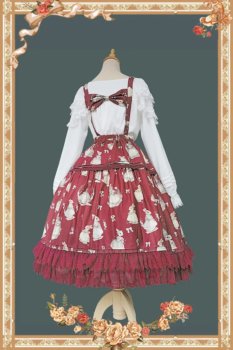 Miss Bunny ~ Sweet Printed Lolita Corset Top & Long Skirt Set by Infanta