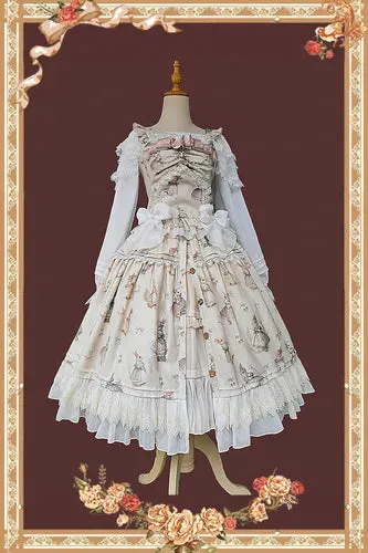 Miss Bunny ~ Sweet Printed Lolita Corset Top & Long Skirt Set by Infanta