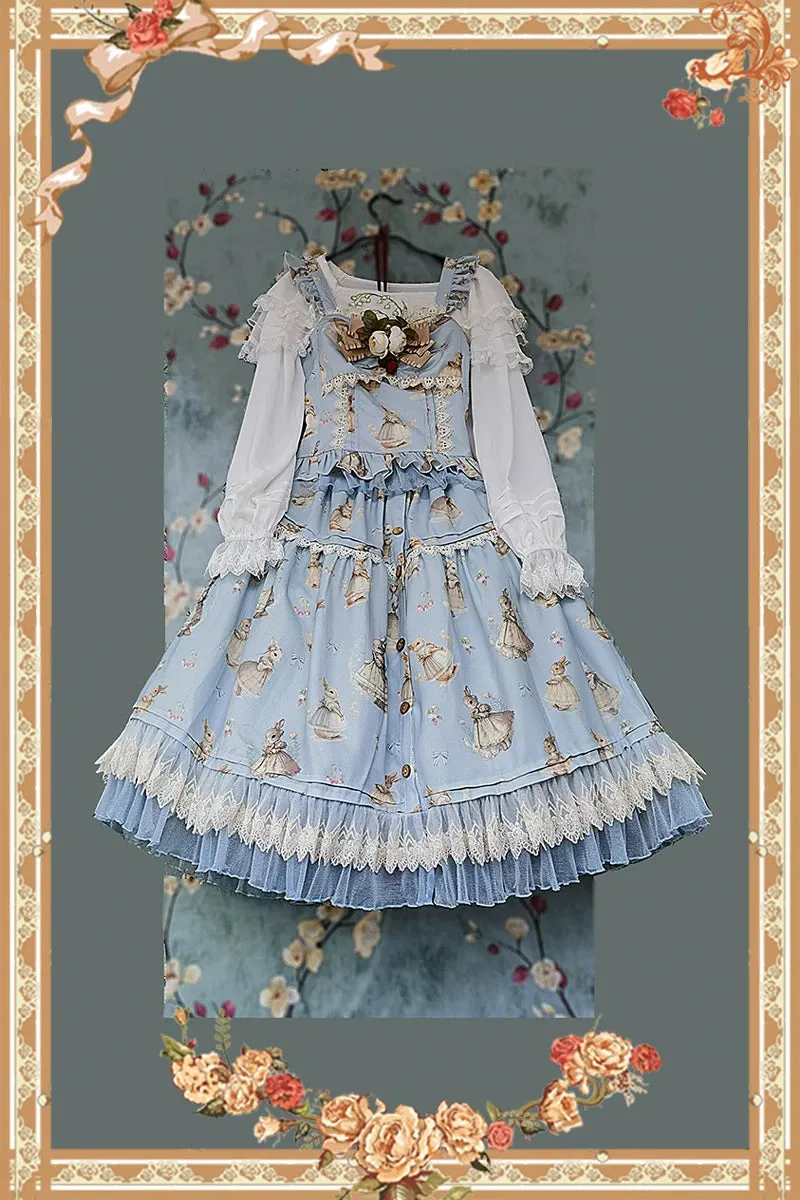 Miss Bunny ~ Sweet Printed Lolita Corset Top & Long Skirt Set by Infanta