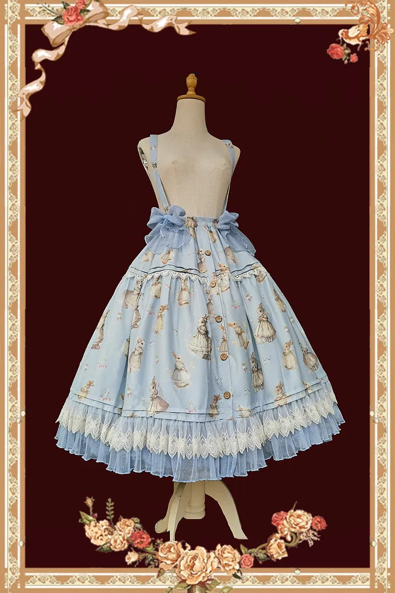 Miss Bunny ~ Sweet Printed Lolita Corset Top & Long Skirt Set by Infanta