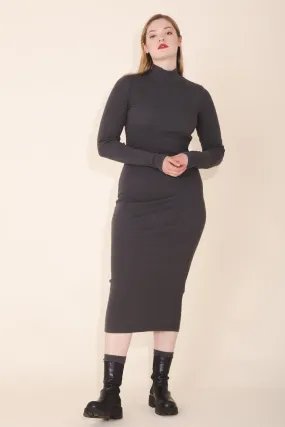 Mockneck Dress in Graphite