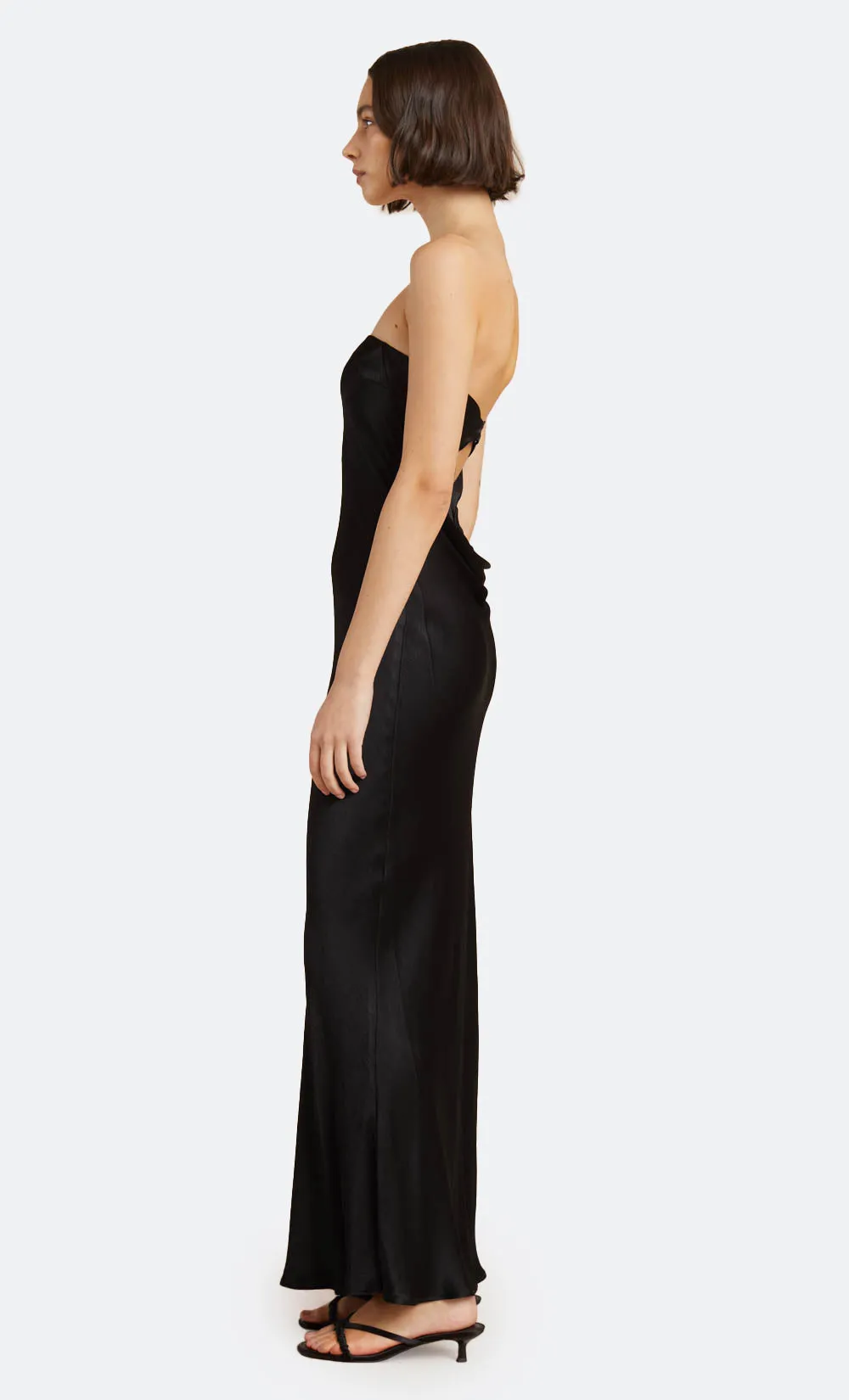 MOON DANCE STRAPLESS DRESS - BLACK