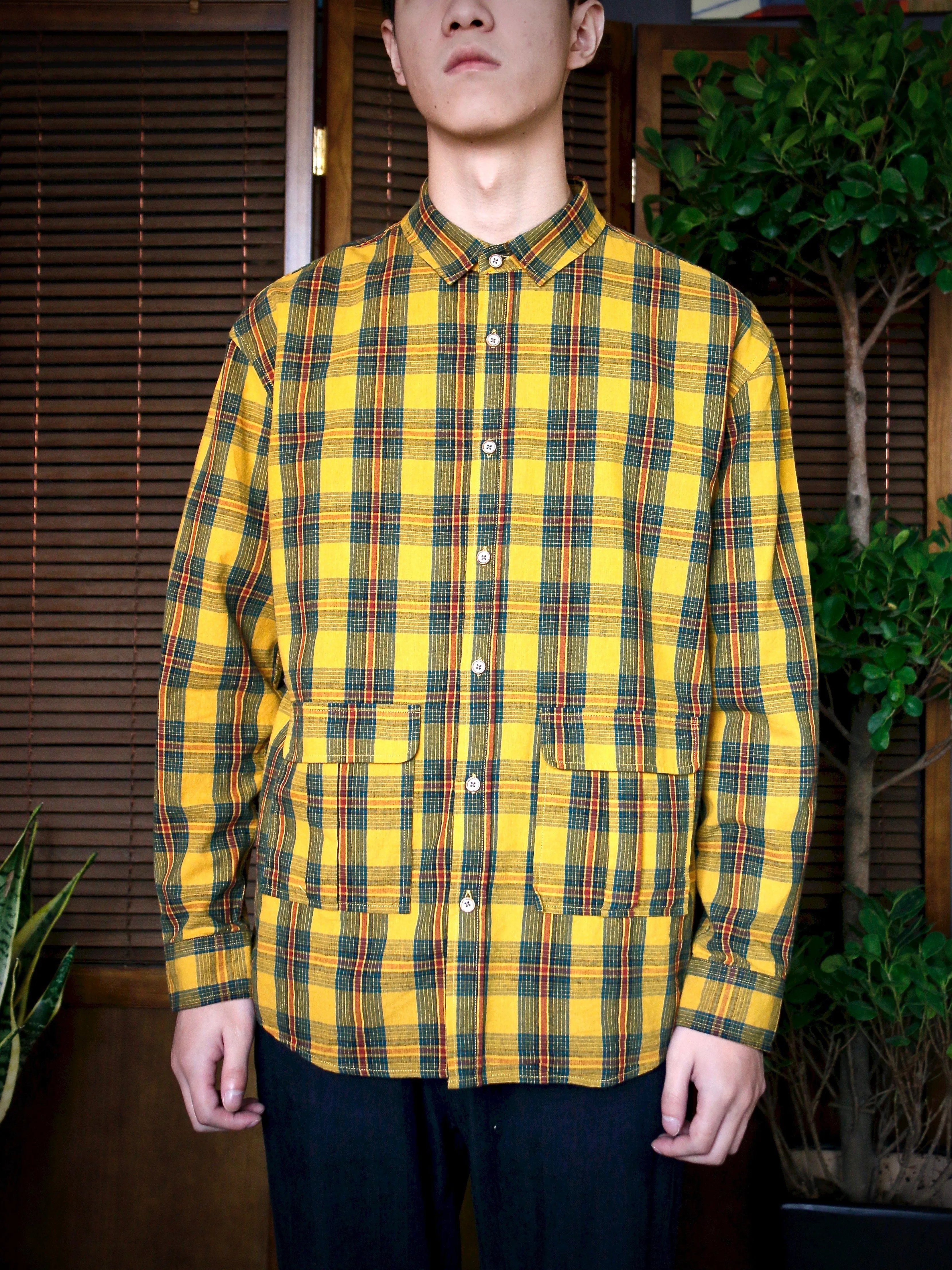 Multicoloured Woven Checked Long Shirt