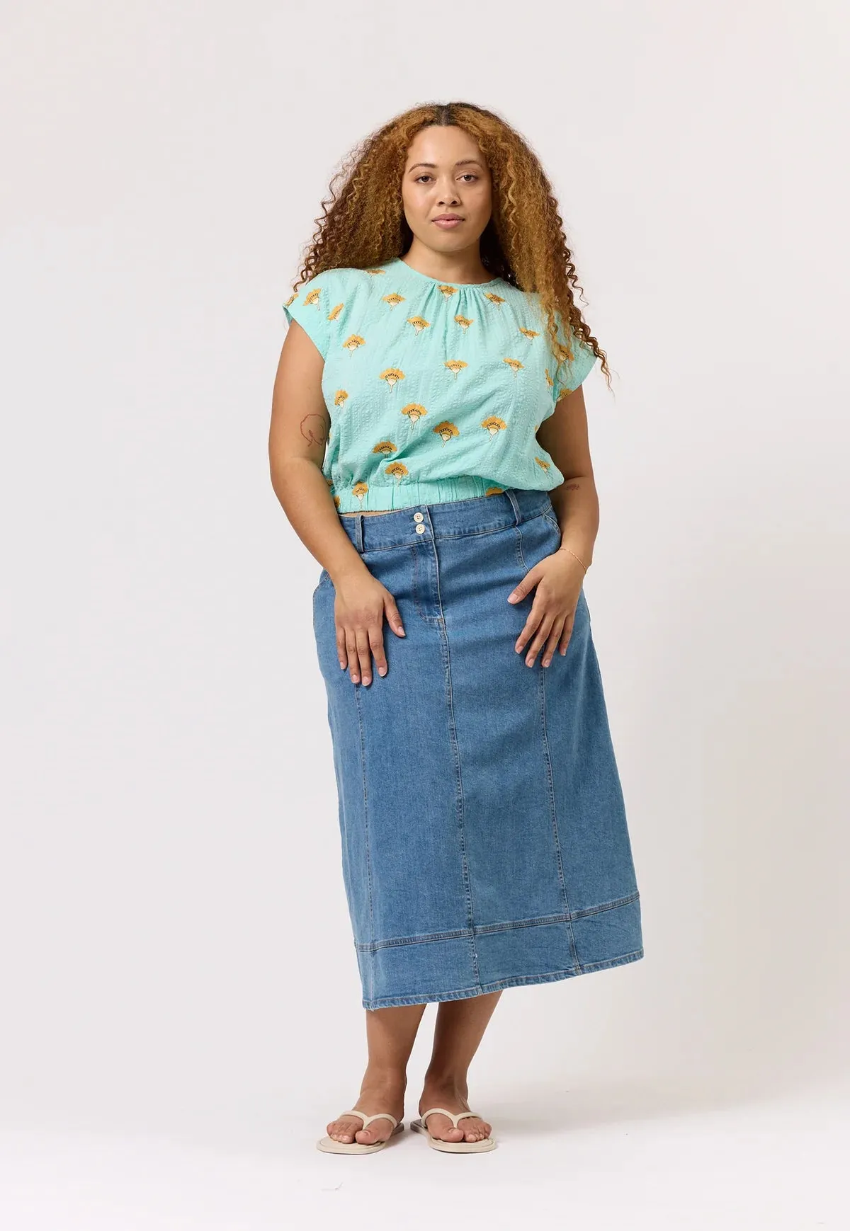 Nancybird Sabrina Top in Embroidered Flower