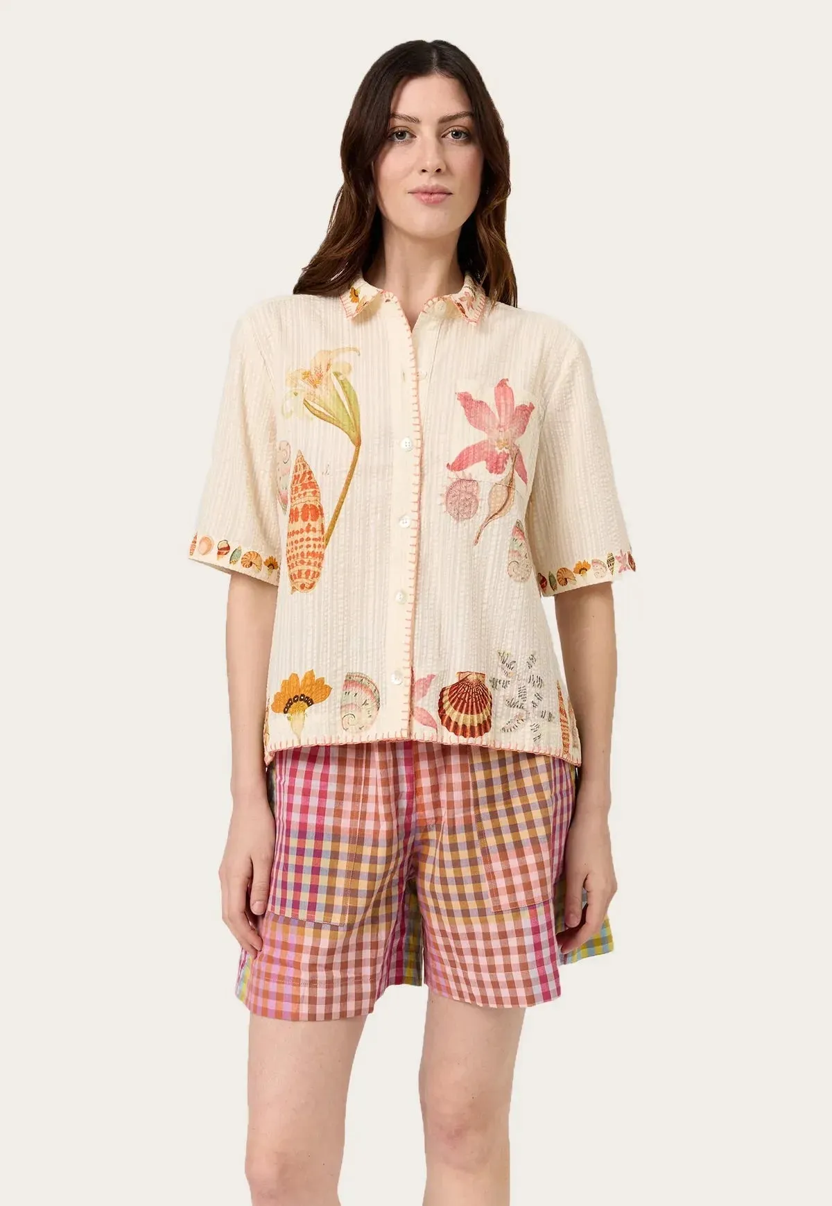 Nancybird Summer Shirt in Cream Shell