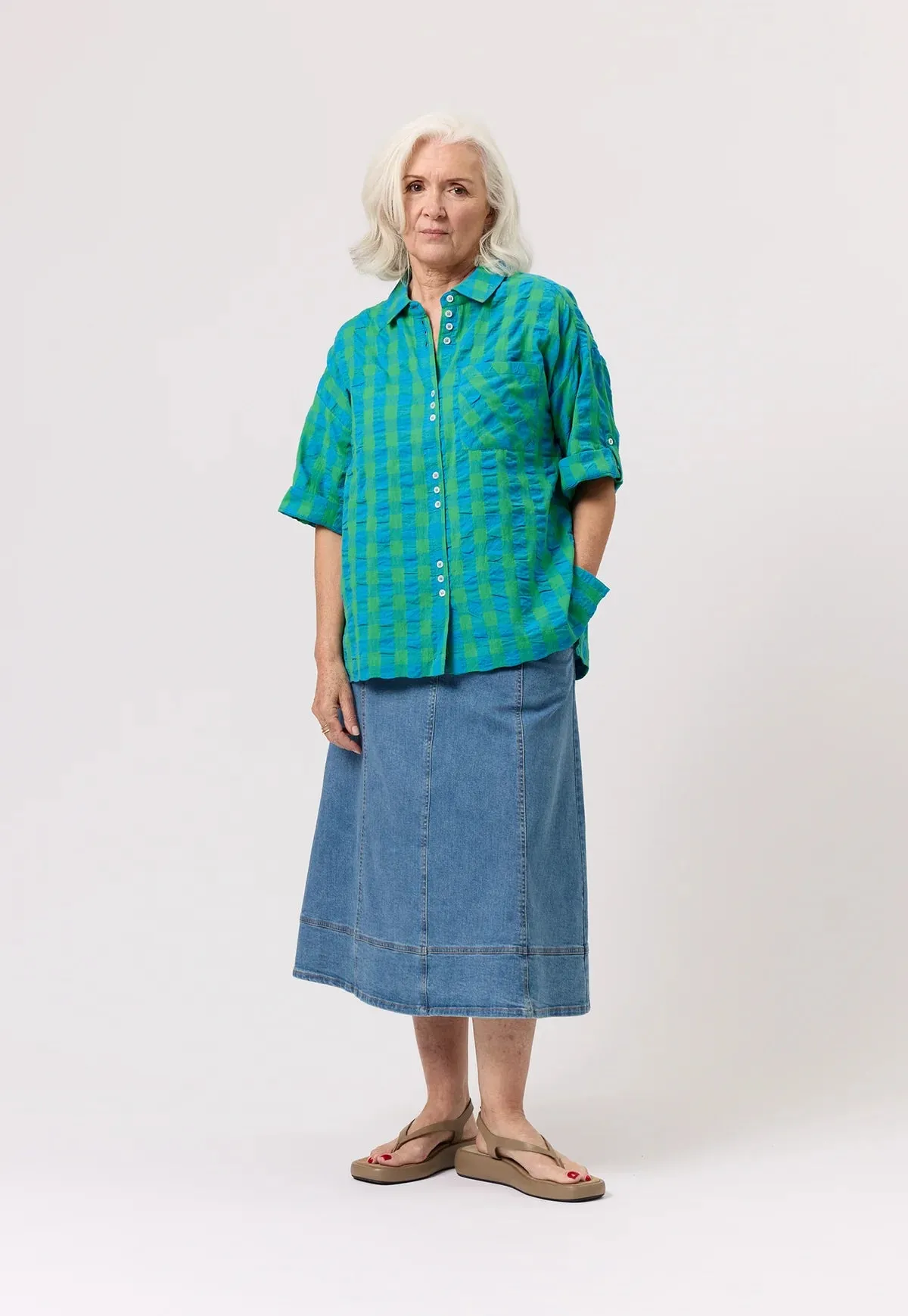 Nancybird Yaya Shirt in Verdant Check