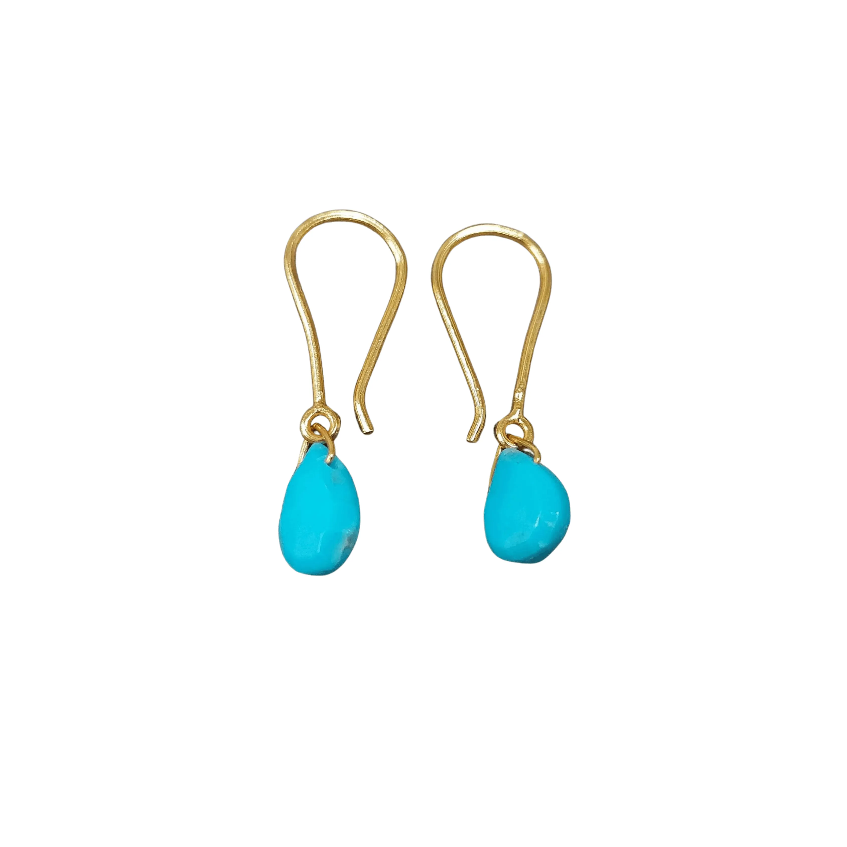 Natural Turquoise Gold Vermeil Earrings