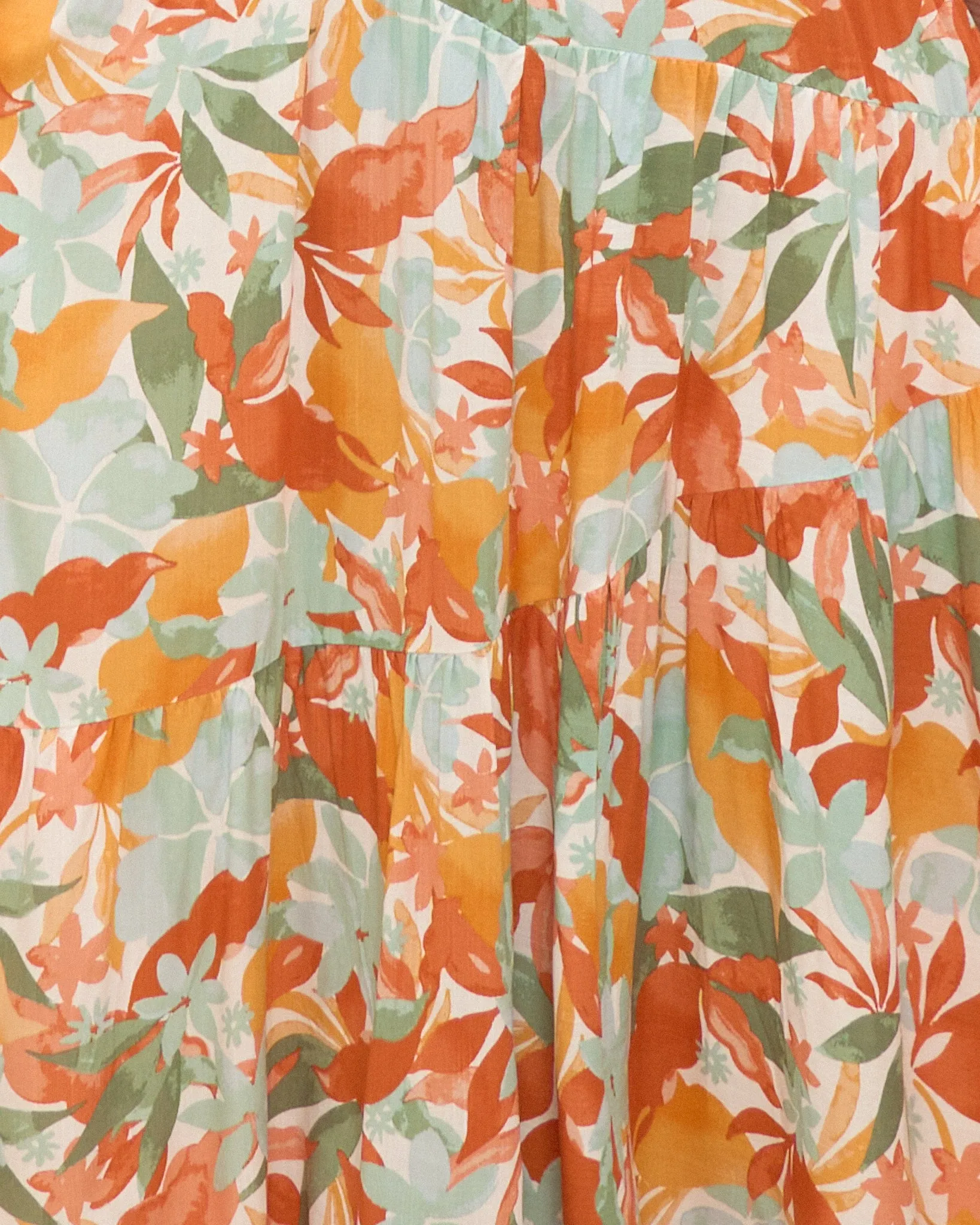 Noemi Orange Floral Maxi Dress