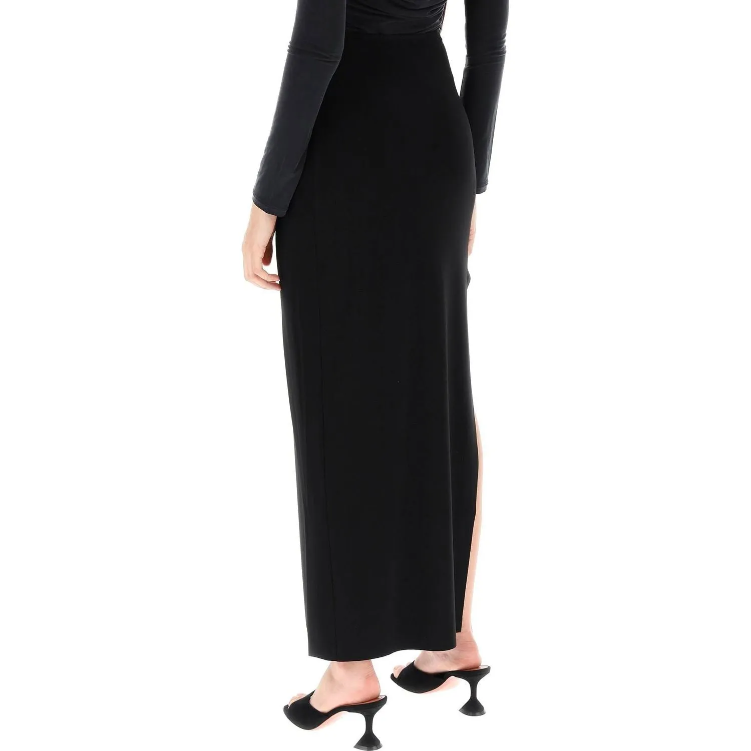 Norma Kamali long skirt in poly lycra