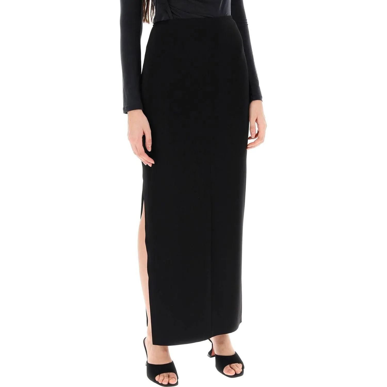 Norma Kamali long skirt in poly lycra