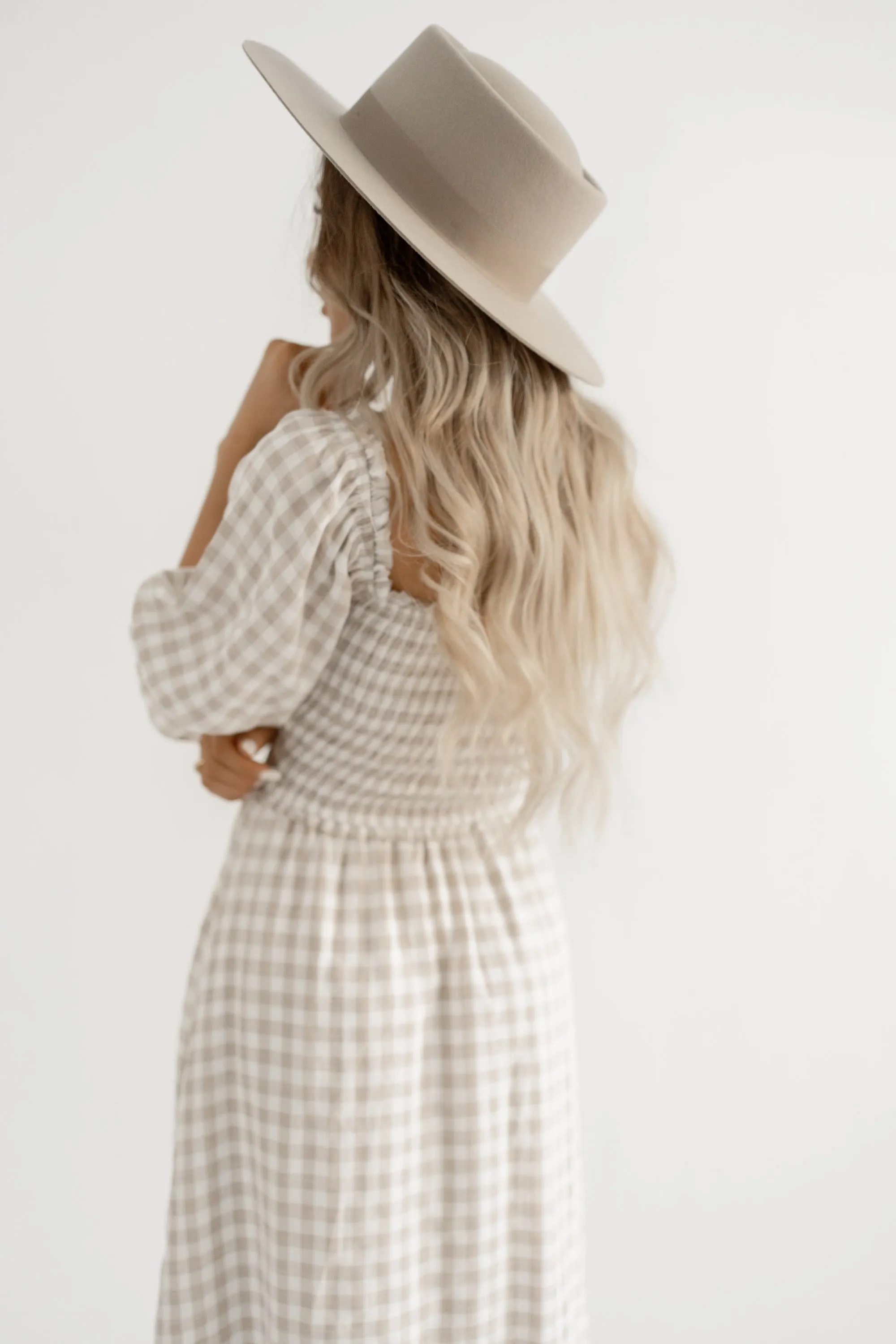 October gingham midi