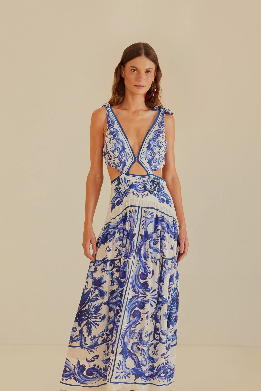 Off-White Garden Tiles Maxi Dress