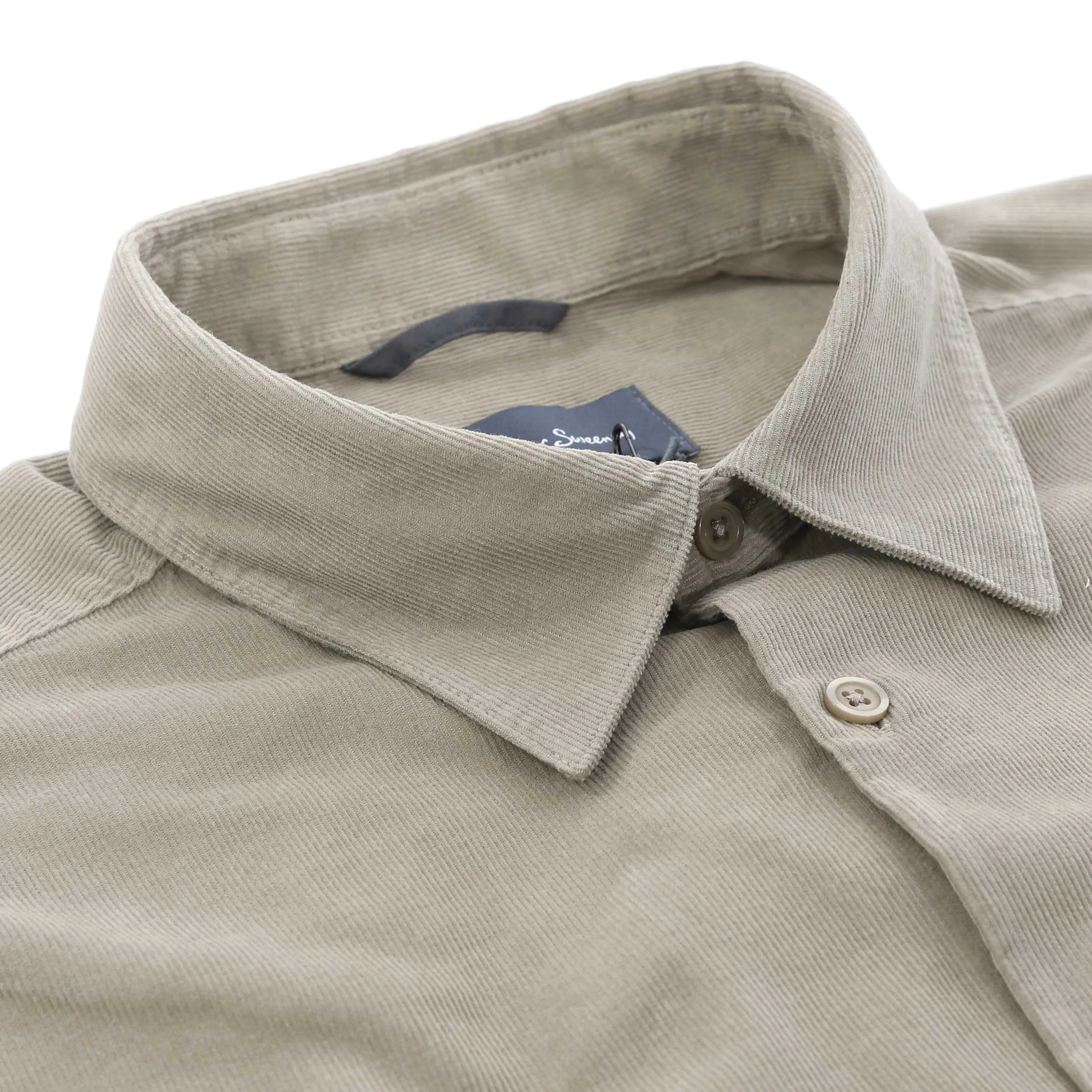 Oliver Sweeney Hawkesworth Micro Cord Shirt in Sage