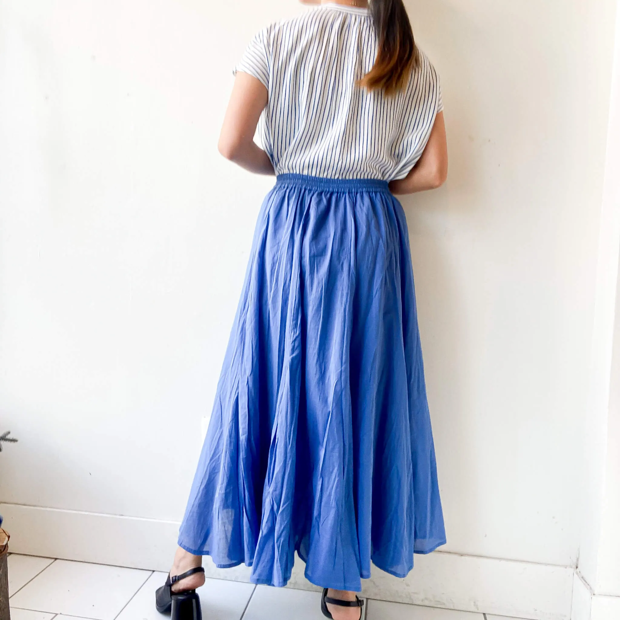 OPTIM | Cotton Flare Long Skirt