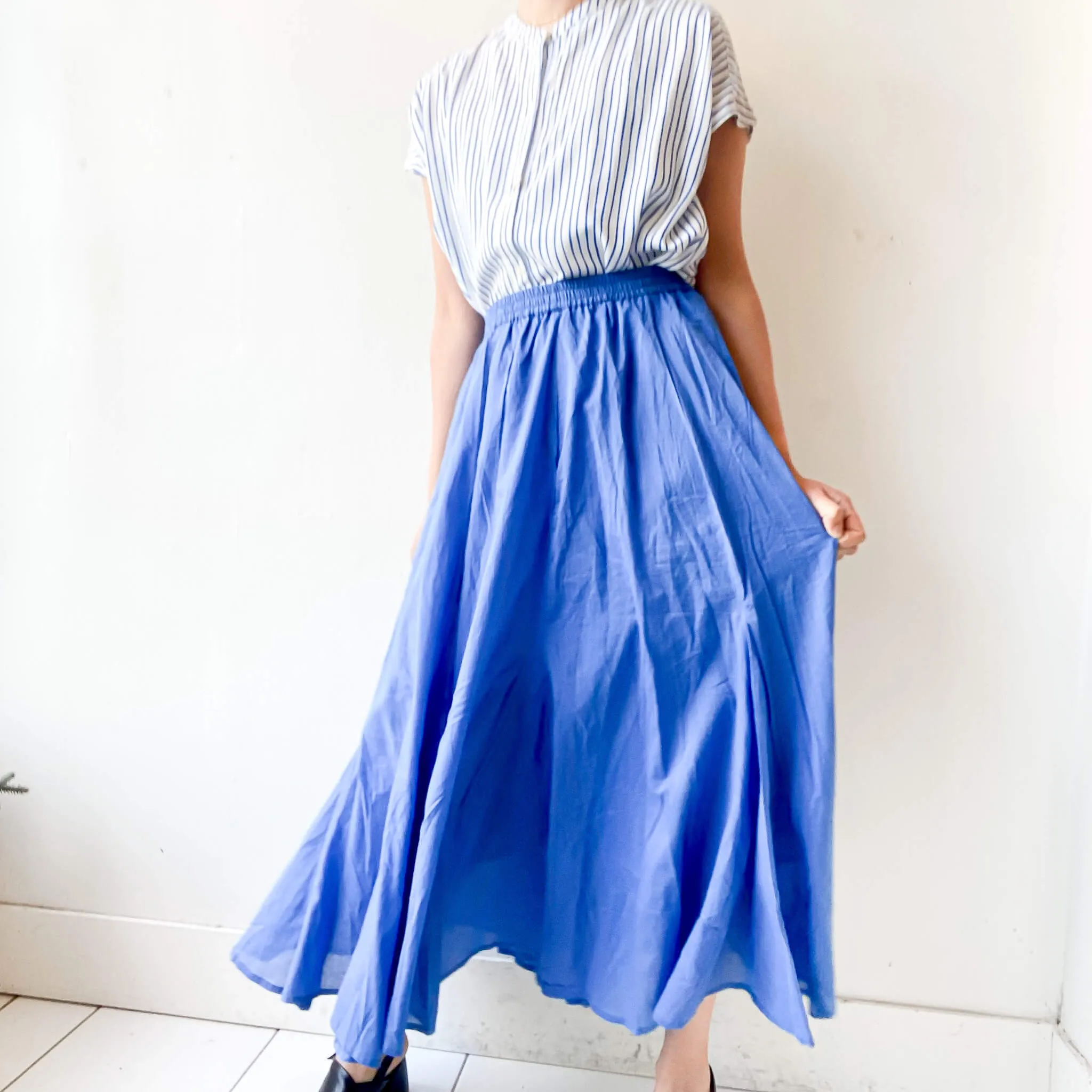 OPTIM | Cotton Flare Long Skirt