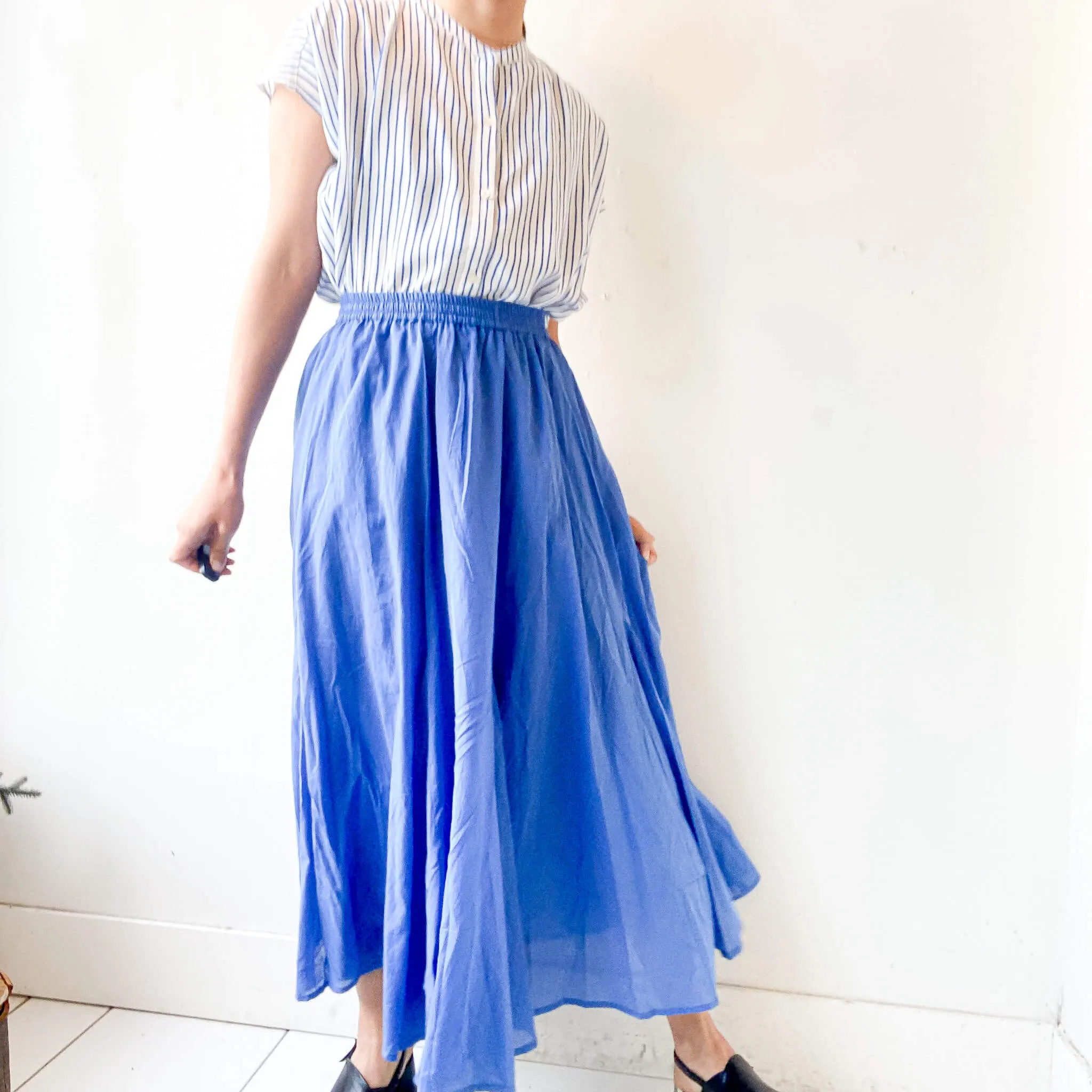 OPTIM | Cotton Flare Long Skirt