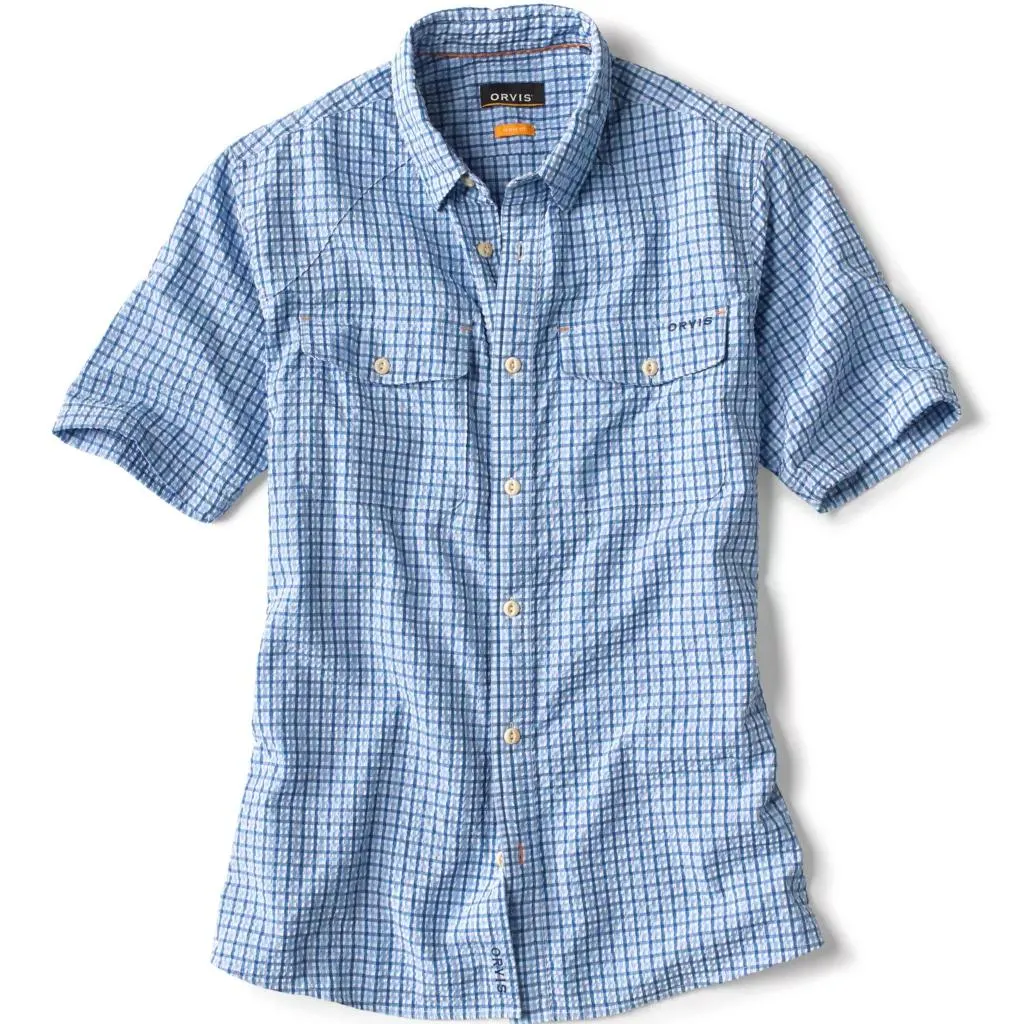 Orvis Clearwater Seersucker Short Sleeved Work Shirt