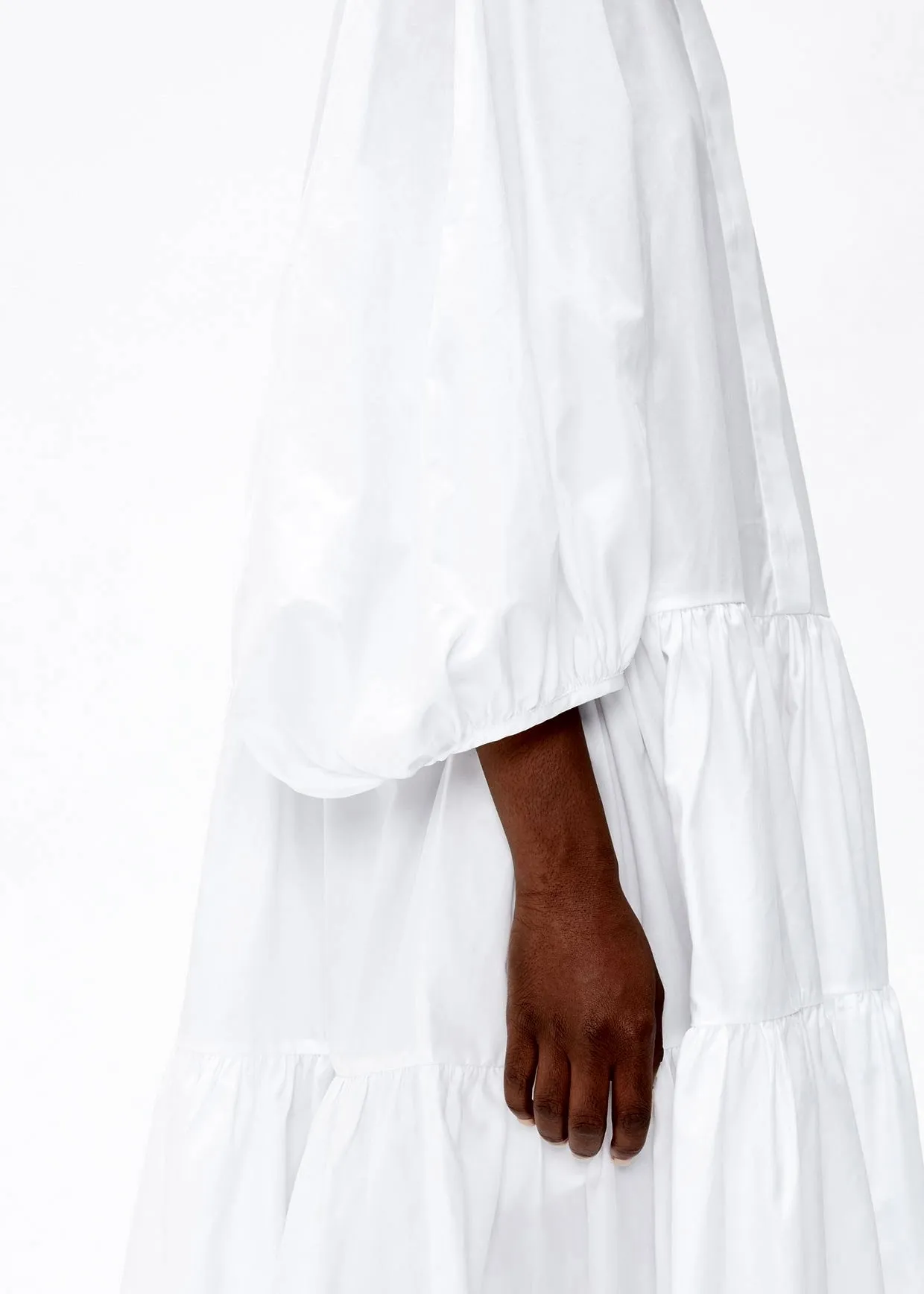 Oversized Button-up Long Dress Shirt in Crisp Poplin / Pointed collar