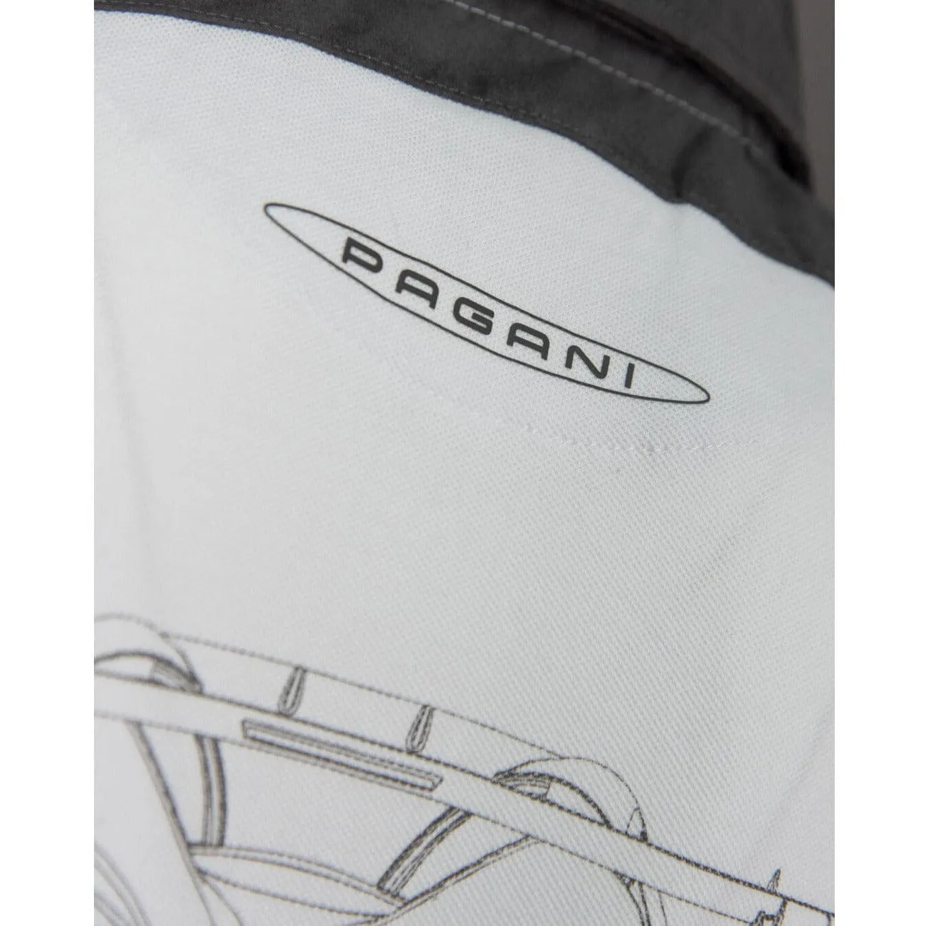 Pagani Huayra Roadster BC Men's Alcantara Polo Shirt - Dark Gray/White